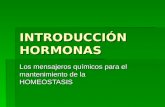 INTRODUCCIÓN HORMONAS Los mensajeros químicos para el mantenimiento de la HOMEOSTASIS.