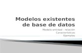 Modelo entidad - relación Características Ejemplos.