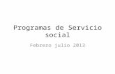 Programas de Servicio social Febrero julio 2013. Halcones en formación: este es un programa de asesorías a niños que presentan algún rezago escolar en.