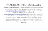 PRACTICAS PROFESIONALES Prácticas profesionales al conjunto de actividades realizadas por alguien (denominado "practicante") que se encuentra trabajando.