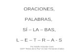ORACIONES, PALABRAS, SÍ – LA – BAS, L – E – T – R – A - S Por Adolfo Victorián Cano CEIP “Reina de la Paz” en San Fernando (Cádiz)