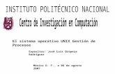 El sistema operativo UNIX Gestión de Procesos Expositor: José Luis Oropeza Rodríguez México D. F., a 06 de agosto 2007.