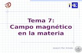 Tema 7: Campo magnético en la materia Joaquín Mur Amada.