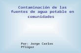 Contaminación de las fuentes de agua potable en comunidades Por: Jorge Carlos Pflüger.
