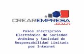 Pasos Inscripción Electrónica de Sociedad Anónima y Sociedad de Responsabilidad Limitada por Internet.