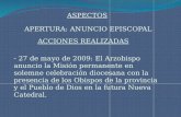 ACCIONES REALIZADAS - 27 de mayo de 2009: El Arzobispo anuncio la Misión permanente en solemne celebración diocesana con la presencia de los Obispos de.