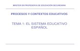 TEMA 1 El Sistema Educativo Espaxol PROCESOS Y CONTEXTOS