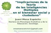 “Implicaciones de la Teoría de las Inteligencias Múltiples en el bienestar social y ciudadano” Juani Mesa Expósito Doctora en Psicología Evolutiva y de.