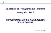 Jornadas de Recuperación Terciaria Neuquén - 2010 Neuquén - 2010 IMPORTANCIA DE LA CALIDAD DEL AGUA EN EOR Noviembre de 2010.