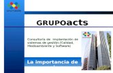 La importancia de mejorar GRUPO acts Consultoría de implantación de sistemas de gestión.(Calidad, Medioambiente y Software)