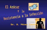 Dr. R. Pérez Santos. 6 12 18 24 0 1 1 5 10 14 Número de bacterias destruídas por cada leucocito (FAGOCITOS) Cantidad de azúcar ingerida de una vez.