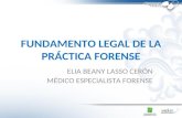 FUNDAMENTO LEGAL DE LA PRÁCTICA FORENSE ELIA BEANY LASSO CERÓN MÉDICO ESPECIALISTA FORENSE.