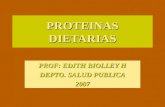 PROTEINAS DIETARIAS PROF: EDITH BIOLLEY H DEPTO. SALUD PUBLICA 2007.