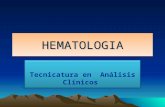 HEMATOLOGIAHEMATOLOGIA Tecnicatura en Análisis Clínicos.