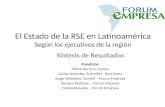 El Estado de la RSE en Latinoamérica Según los ejecutivos de la región Síntesis de Resultados Panelistas Marta Herrera, Cemex Carlos Andretta, Submiller.