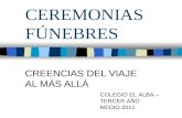CEREMONIAS FÚNEBRES CREENCIAS DEL VIAJE AL MÁS ALLÁ COLEGIO EL ALBA – TERCER AÑO MEDIO 2011.