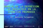 23-24-25/10/02CIGA II - Dr. M. Schapira - Tratamiento de la Depresión1/34 MANEJO DE LA DEPRESION EN GERIATRIA EN LA ATENCION PRIMARIA Dr. Marcelo Schapira.