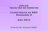 UDELAR FACULTAD DE DERECHO Licenciatura en RRII Economía II Año 2012 Profesor Dr. Gustavo ARCE.