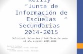 Reilly “Junta de Información de Escuelas Secundarias” 2014-2015 Solicitud, Selección y Notificación para el año escolar 2015-2016 Martha G. Irizarry Ana.