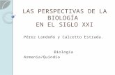 LAS PERSPECTIVAS DE LA BIOLOGÍA EN EL SIGLO XXI Pérez Londoño y Calcetto Estrada. Biología Armenia/Quíndio.