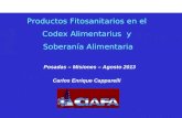 Productos Fitosanitarios en el Codex Alimentarius y Soberanía Alimentaria Posadas – Misiones – Agosto 2013 Carlos Enrique Capparelli.