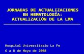 JORNADAS DE ACTUALIZACIONES EN HEMATOLOGÍA: ACTUALIZACIÓN DE LA LMA Hospital Universitario La Fe 6 a 8 de Mayo de 2008.