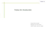 TEMA 15 Tema 15: Evolución Jorge Muñoz Aranda Biología-Curso de Acceso UNED-Tudela. Aula de milagro.