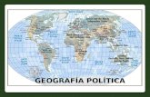 GEOGRAFÍA POLÍTICA. La Geografía política estudia las relaciones entre las diferentes comunidades, el estado y el territorio, teniendo en cuenta el poder.