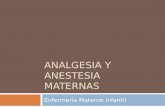 ANALGESIA Y ANESTESIA MATERNAS Enfermería Materno Infantil.