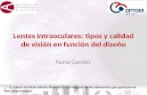 Lentes intraoculares: tipos y calidad de visión en función del diseño Nuria Garzón ** La autora no tiene interés financiero con ninguno de los elementos.