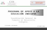 PROGRAMA DE APOYO A LA EDUCACIÓN INDÍGENA Coordinación General de Fomento al Desarrollo Indígena. ZITACUARO, MICHOACAN OCTUBRE 2014.