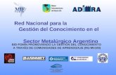 Red Nacional para la Gestión del Conocimiento en el Sector Metalúrgico Argentino BID-FOMIN PROMOVIENDO LA GESTIÓN DEL CONOCIMIENTO A TRAVÉS DE COMUNIDADES.