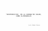 “DESPERDICIOS EN LA CADENA DE VALOR, COMO ELIMINARLOS” Luis Gómez Bravo.