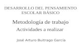 Metodología de trabajo Actividades a realizar DESARROLLO DEL PENSAMIENTO ESCOLAR BÁSICO José Arturo Buitrago García.