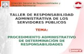 Dirección General de Responsabilidades y Situación Patrimonial TALLER DE RESPONSABILIDAD ADMINISTRATIVA DE LOS SERVIDORES PÚBLICOS TEMA: PROCEDIMIENTO.