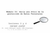 Módulo IV: Hacía una ética de la protección de Datos Personales Sesiones 3 y 4 INFODF-EAPDF Dr. Jesús Rodríguez Zepeda (UAM-Iztapalapa) 8 y 12 de diciembre.