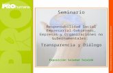 Seminario Responsabilidad Social Empresarial- Gobiernos, Empresas y Organizaciones no Gubernamentales: Transparencia y Diálogo Exposición Soledad Teixidó.