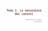 Tema 3. La naturaleza del control Marta Beranuy Fargues 28/10/2014.