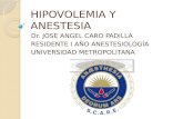 Hipovolemia y Anestesia