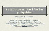 Estructuras Tarifarias y Equidad Esteban M. Greco Módulo Interdisciplinario: Emergencia Económica, Crisis Energética y Cambios Regulatorios CEARE - Septiembre.