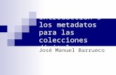 Introducción a los metadatos para las colecciones digitales José Manuel Barrueco.