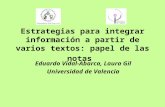Estrategias para integrar información a partir de varios textos: papel de las notas Eduardo Vidal-Abarca, Laura Gil Universidad de Valencia.