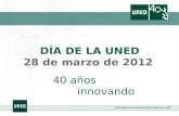 DÍA DE LA UNED 28 de marzo de 2012 40 años innovando.