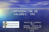 COMPROBACIÓN DE VALORES: TPC Gracia Mª Luchena Mozo Profra. Titular de Derecho Financiero y Tributario UCLM.