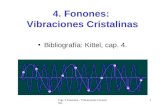 Cap. 3 Fonones - Vibraciones Cristalinas 1 4. Fonones: Vibraciones Cristalinas Bibliografía: Kittel, cap. 4.