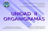 UNIDAD II ORGANIGRAMAS 1 Universidad de San Carlos de Guatemala Facultad de Ciencias Económicas COORDINACION AREA DE ADMINISTRACION DE EMPRESAS Apuntes.