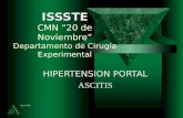 ISSSTE ISSSTE CMN 20 de Noviembre Departamento de Cirugía Experimental HIPERTENSION PORTAL ASCITIS.