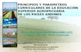Lima noviembre 2007 PRINCIPIOS Y PARÁMETROS CURRICULARES DE LA EDUCACIÓN SUPERIOR AGROPECUARIA DE LOS PAÍSES ANDINOS VIII FRADIEAR UNIVERSIDAD AGRARIA.