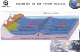 Expansión de los fondos marinos. Estas corrientes de convección provocan el desplazamiento de las placas y, con ello, el movimiento de los continentes.