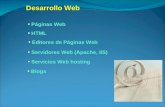 HTML Editores de Páginas Web Servidores Web (Apache, IIS) Servicios Web hosting Blogs Páginas Web Desarrollo Web.